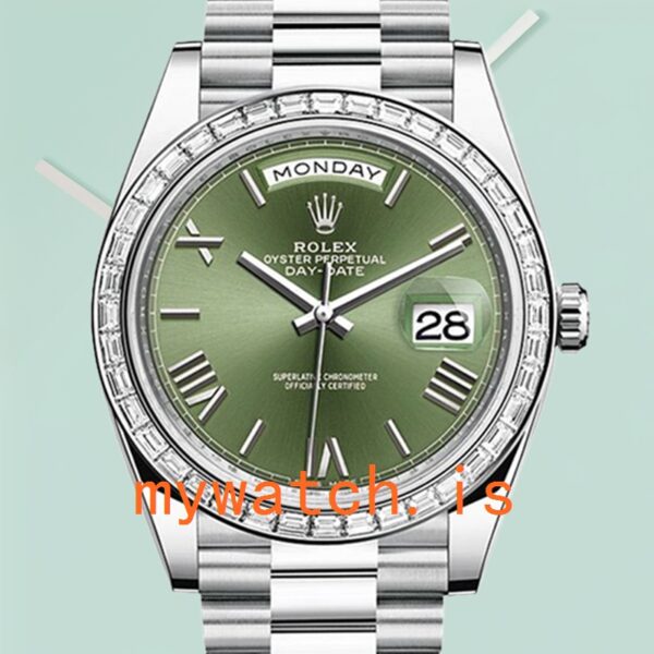 Rolex Day-Date m228396tbr-0020 40mm Mens Silver-tone Diamond Bezel: Genuine vs. Replica