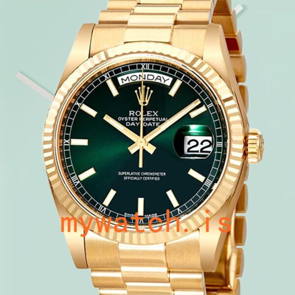 Rolex Day-Date 36mm 118238GNSP Unisex Green Dial Automatic: Genuine vs. Replica